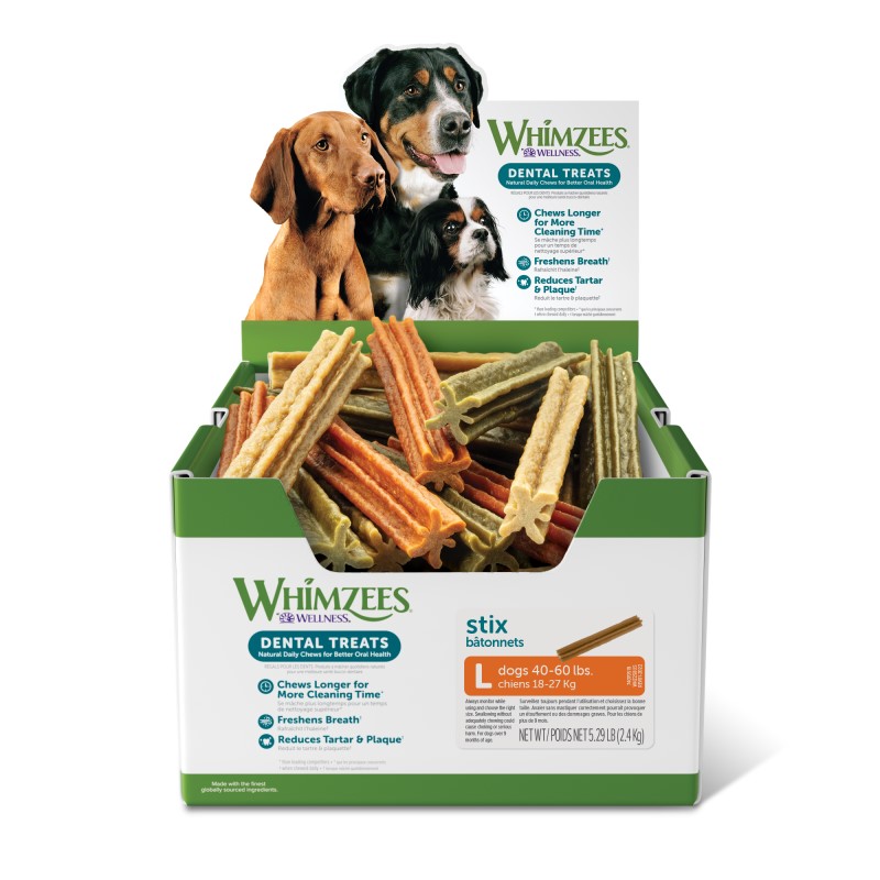 WHIMZEES Dog Dental Treat - Stix Natural Grain Free Dental Chews-Case of 40