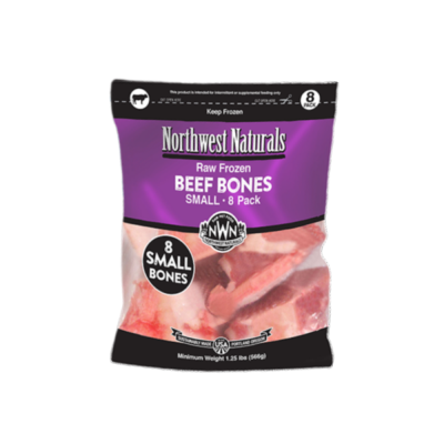 Northwest Naturals Dog Treat - Raw Meaty Beef Bones-1-2 inch-8 pack