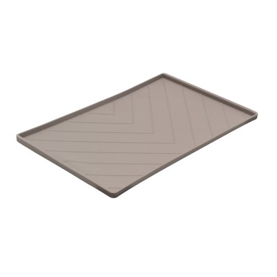 Messy Mutts Silicone Food Mat with Metal Sides - Grey