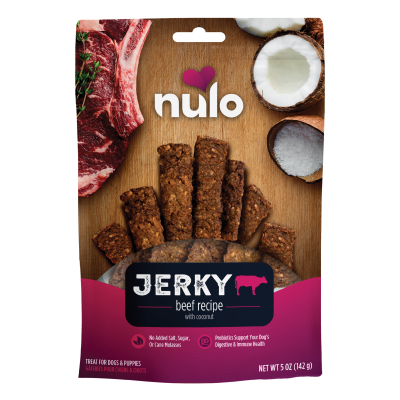 Nulo - Dog Treats - Jerky Strips Beef with Coconut