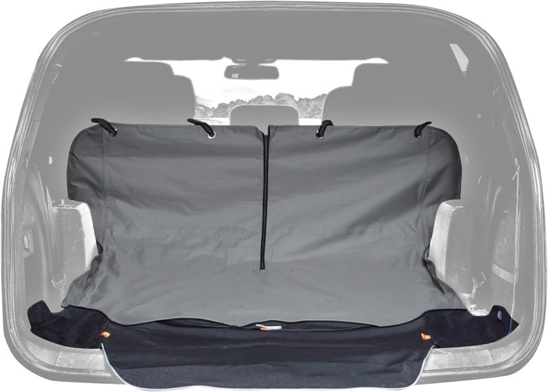 Kurgo Cargo Cape for Dogs - Water & Stain Resistant, Mesh Storage Pockets, Charcoal