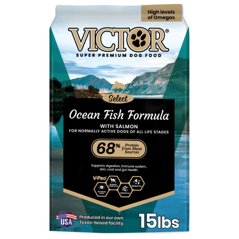 VICTOR Select Dry Dog Food - Complete & Balanced Nutrition for All Life Stages - Ocean Fish Formula with Salmon