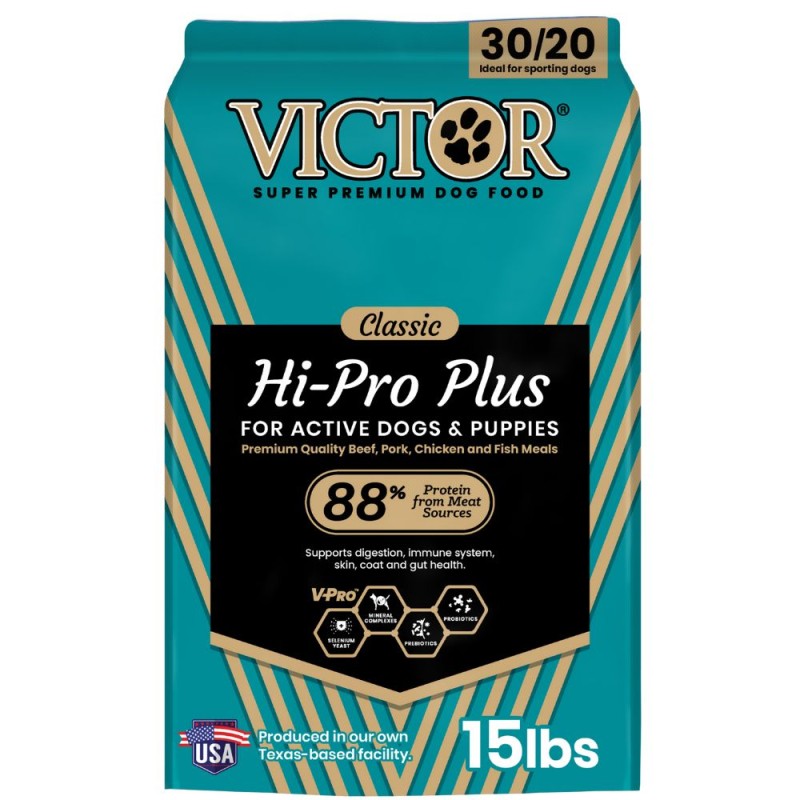 VICTOR Classic Dry Dog Food - High Protein Nutrition for Active Dogs & Puppies - Hi Pro Plus