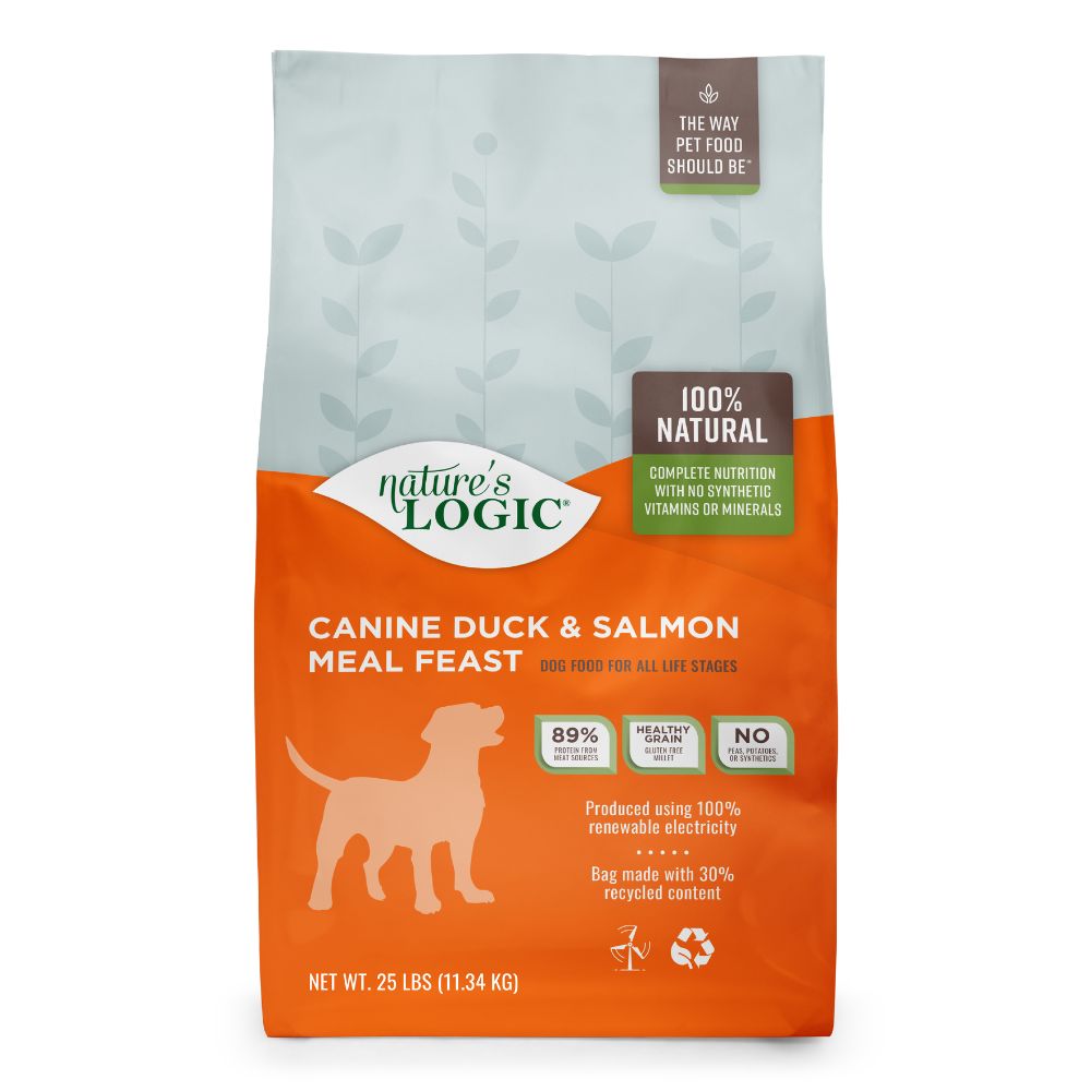 Nature's Logic Dry Dog Food - Natural Wholesome Ingredients for Complete Nutrition - Canine Duck & Salmon Meal Feast