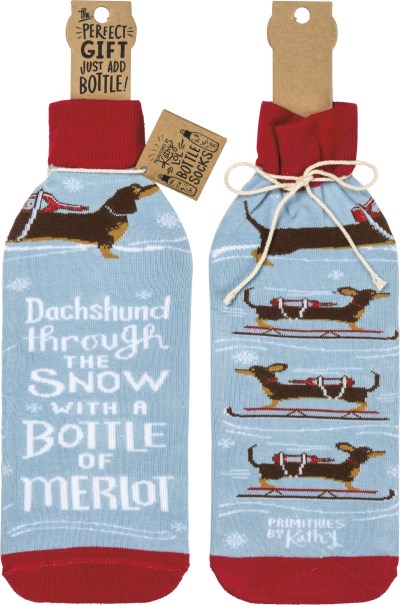 Primitives by Kathy - Christmas Knit Coozie Dachshund