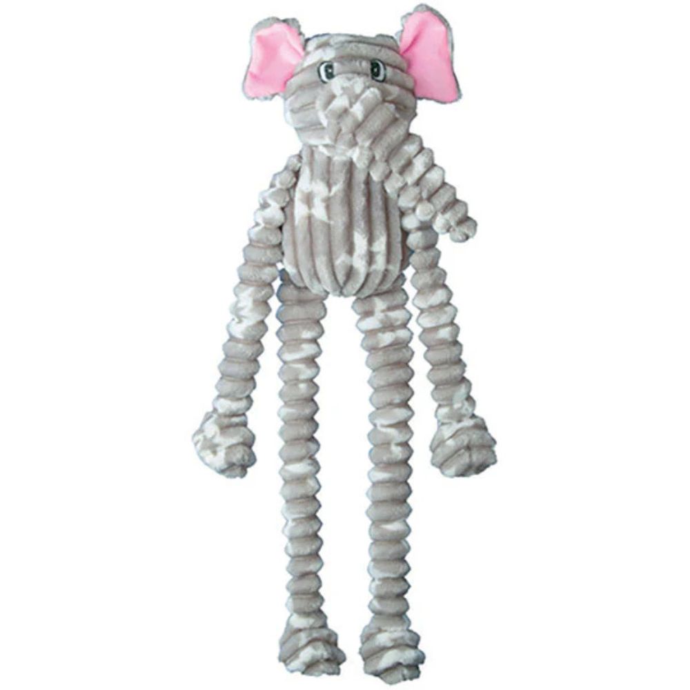 Patchwork Pet Muttley Crew Plush Dog Toy - Soft & Interactive with Squeakers & Grunter - Ellie Elephant