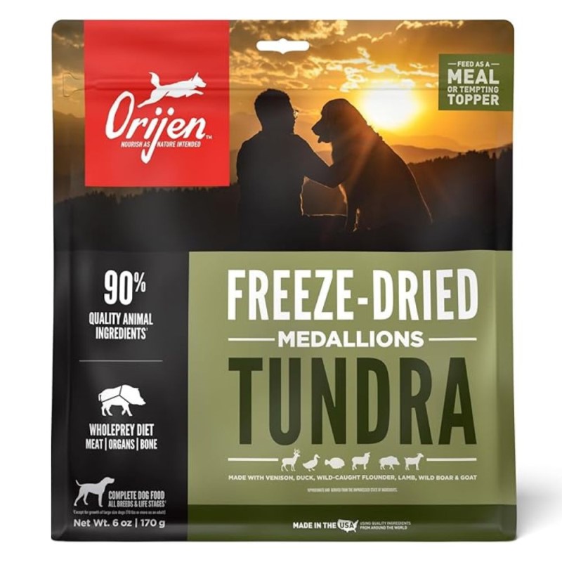 Orijen Freeze Dried Medallions Dog Food - High Protein & Nutrient Rich Raw Animal Ingredients - Tundra