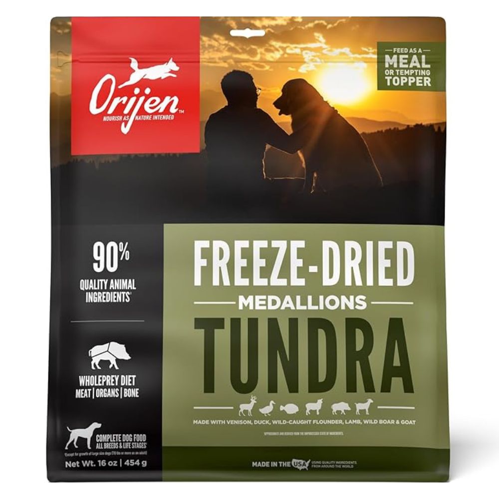 Orijen Freeze Dried Medallions Dog Food - High Protein & Nutrient Rich Raw Animal Ingredients - Tundra