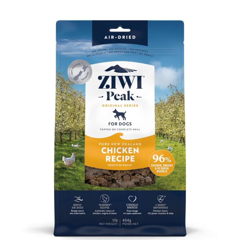 ZIWI Peak Gently Air Dried Dog Food – Grain Free & High Protein Raw Nutrition – Chicken Recipe