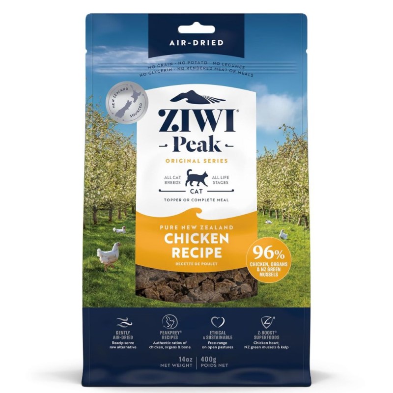 ZIWI Peak Gently Air Dried Cat Food – Grain Free & High Protein Raw Nutrition - Chicken Recipe
