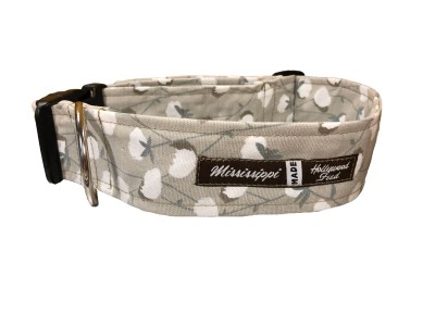 Mississippi Made Dog Collar - Cottonbelt Gray-2 Inch Wide