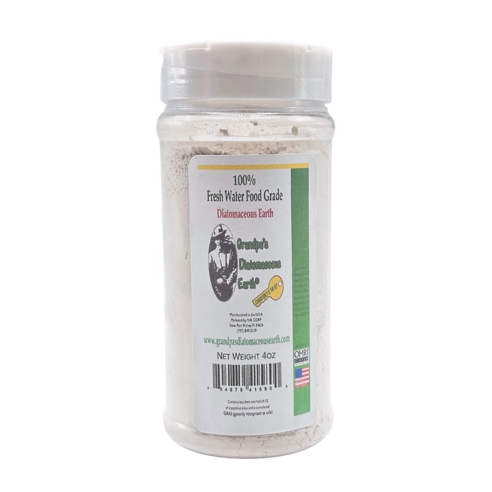 Grandpa’s Diatomaceous Earth 100% Pure Freshwater Powder Dispenser - Organic, Food Grade & Safe for Pets
