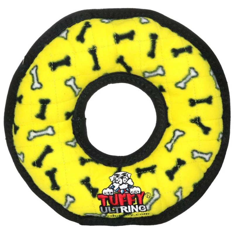 TUFFY® - Dog Toy - Durable Multi Layer Fabric with Squeaker for Tug,  Fetch & Frisbee Play - Ultimate Ring