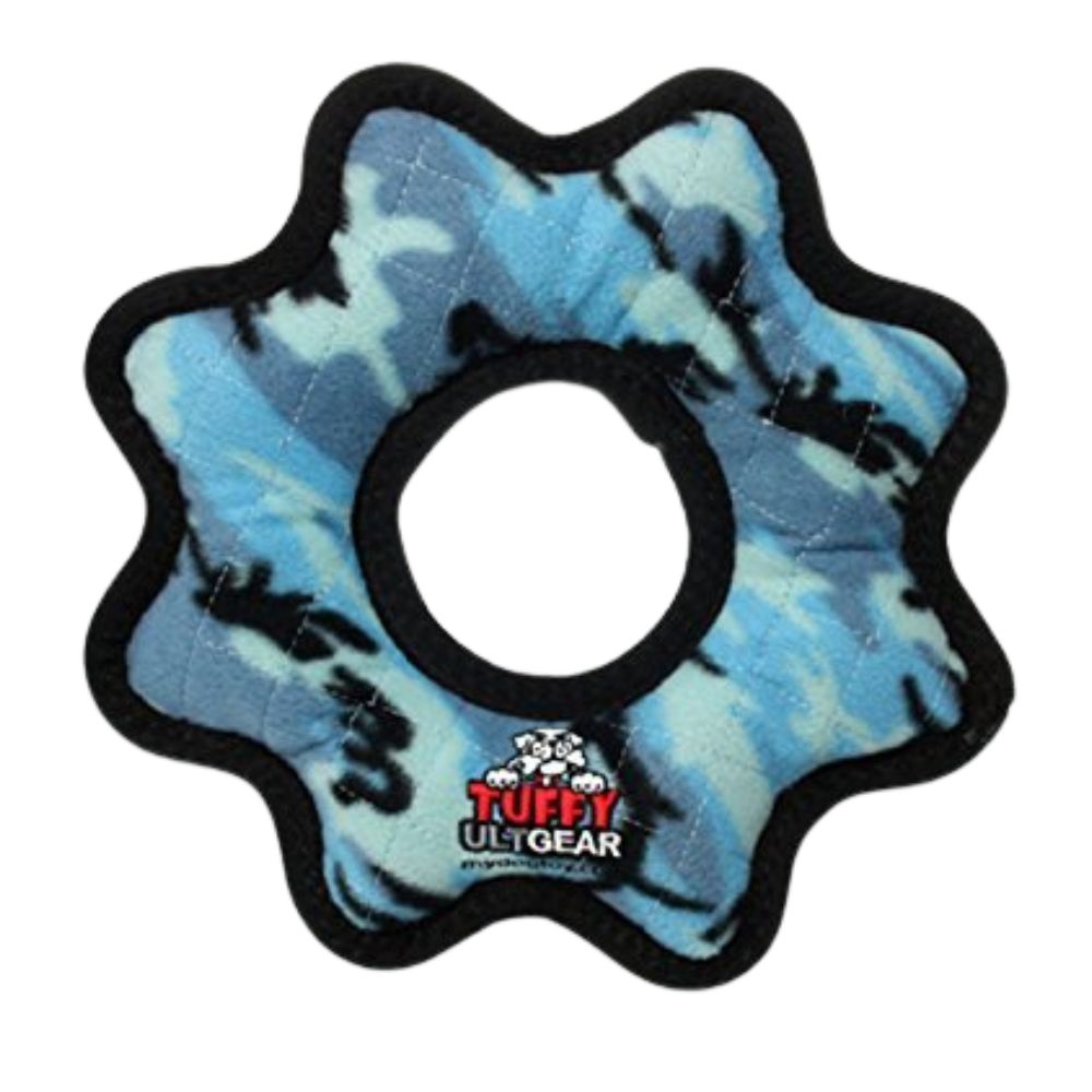 TUFFY® - Dog Toy - Durable Multi Layer Fabric with Squeaker for Tug,  Fetch & Frisbee Play - Gear Ring