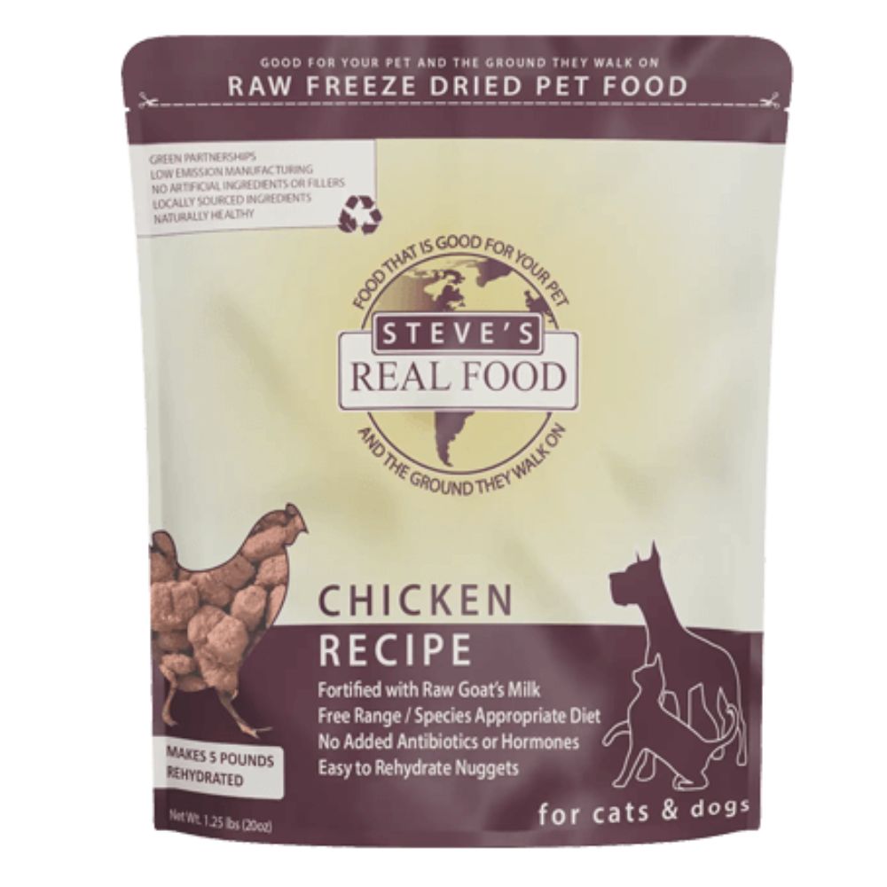 Steve's Real Food - Freeze Dried Dog Food - High Protein & Grain Free - Chicken Nuggets Recipe