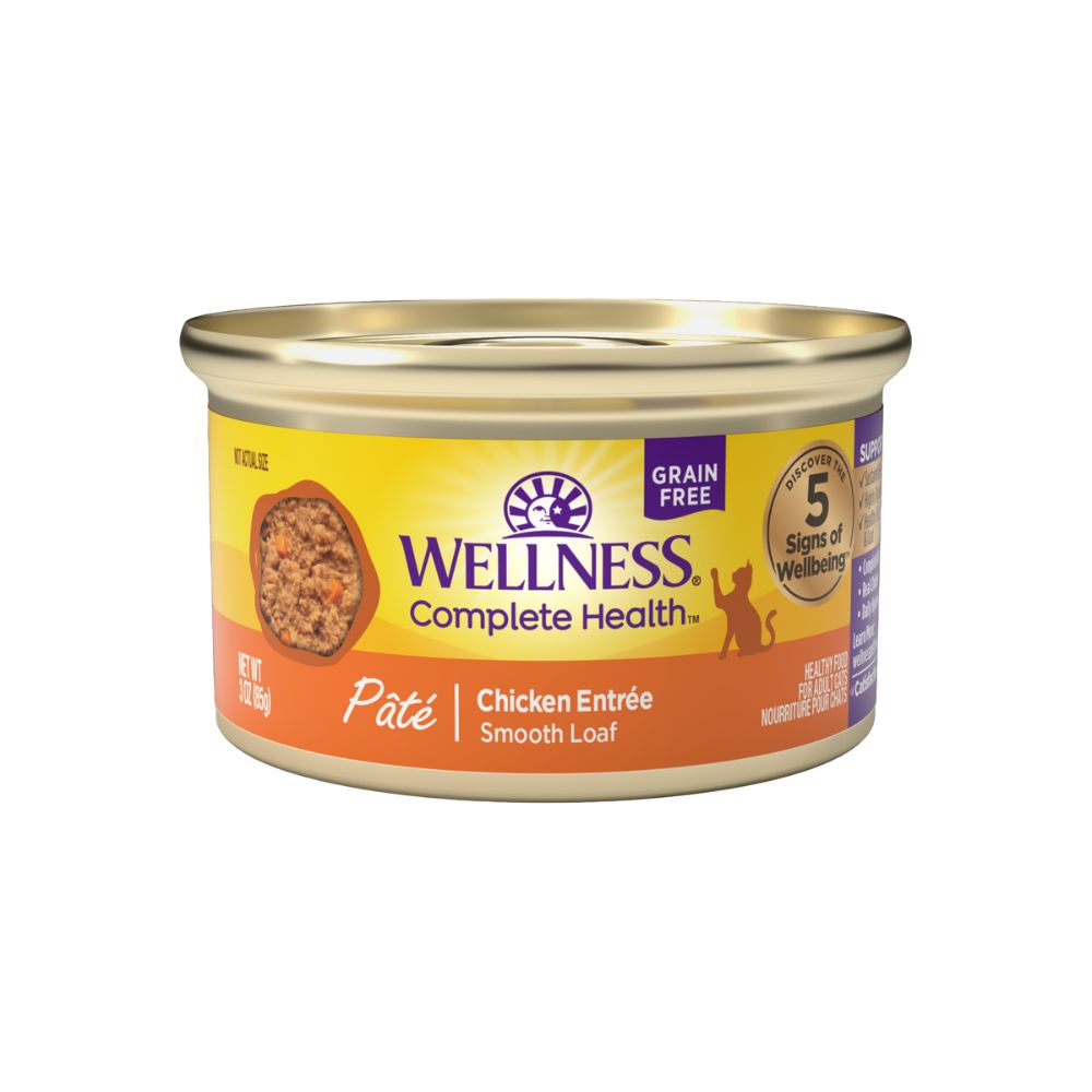 Wellness Complete Health Adult Wet Cat Food Pâté - Grain Free, Natural & Protein Rich - Chicken Entrée