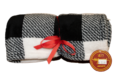 - Blanket - Black & White Plaid