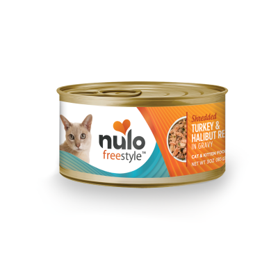 Nulo Freestyle Wet Cat Food - Shredded Turkey & Halibut-Case of 24