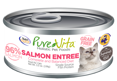 NutriSource PureVita Wet Cat Food - Salmon Grain Free-Case of 12