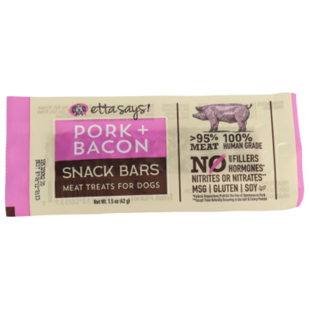 Etta Says! Dog Treat - Pork & Bacon Snack Bar