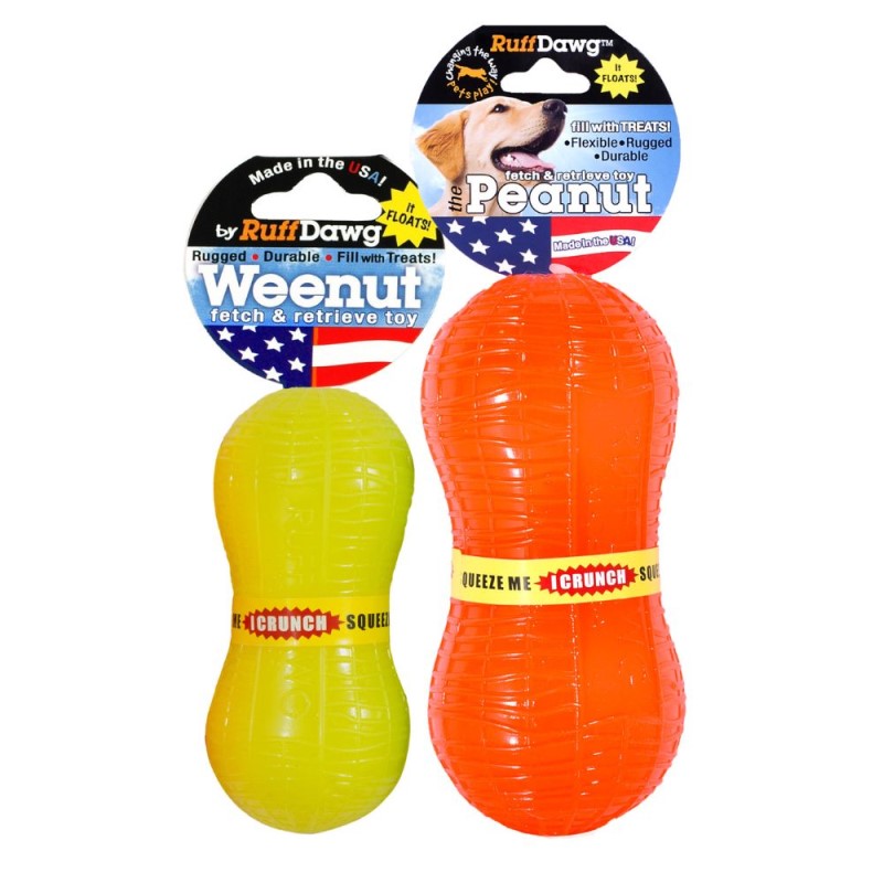 Ruff Dawg Durable Retrieving Dog Toy - Tough & Textured for Chewing & Fetch - Peanut Crunch