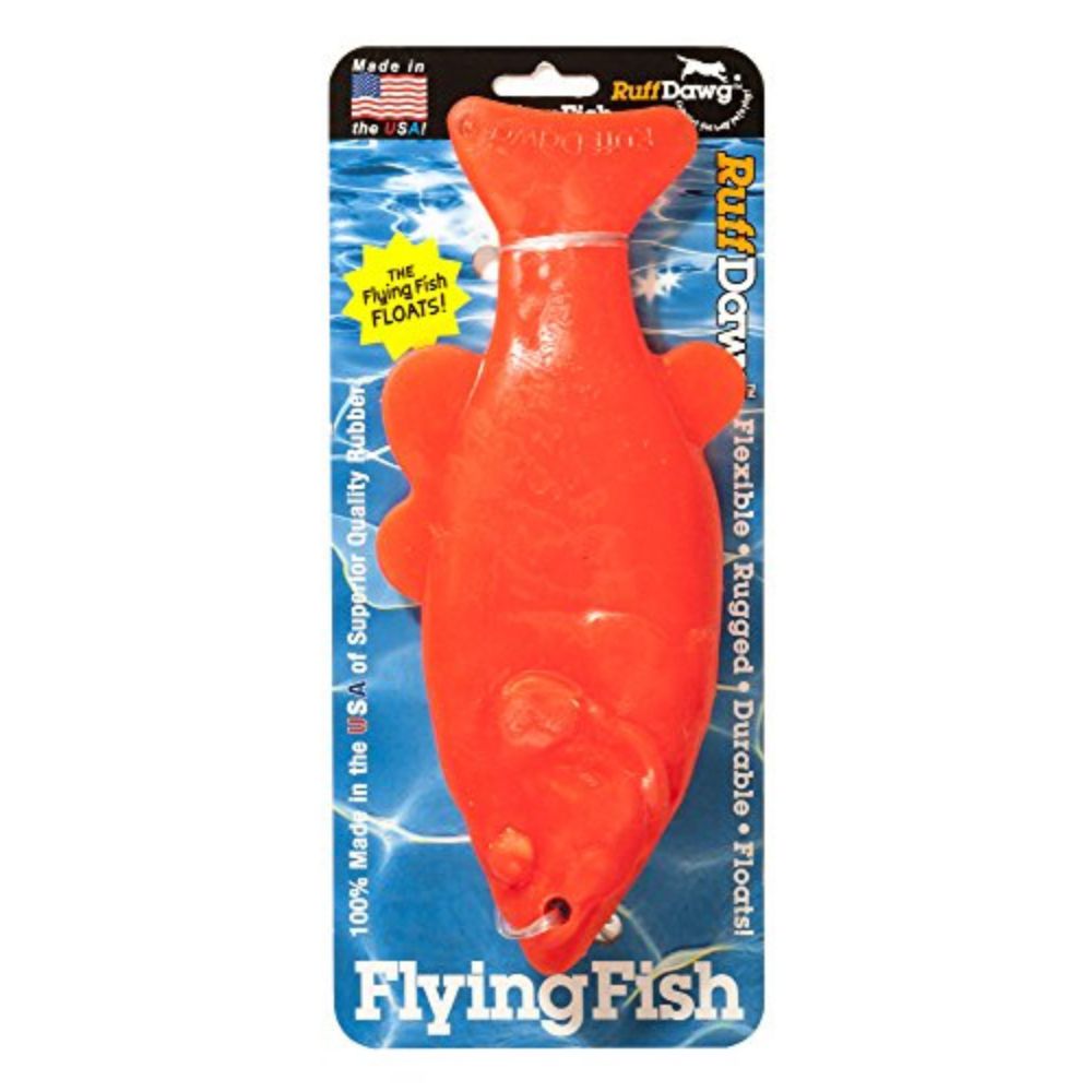 Ruff Dawg - Retrieving Dog Toy - Floating Rubber Fish for Water & Fetch Play - Flying Fish