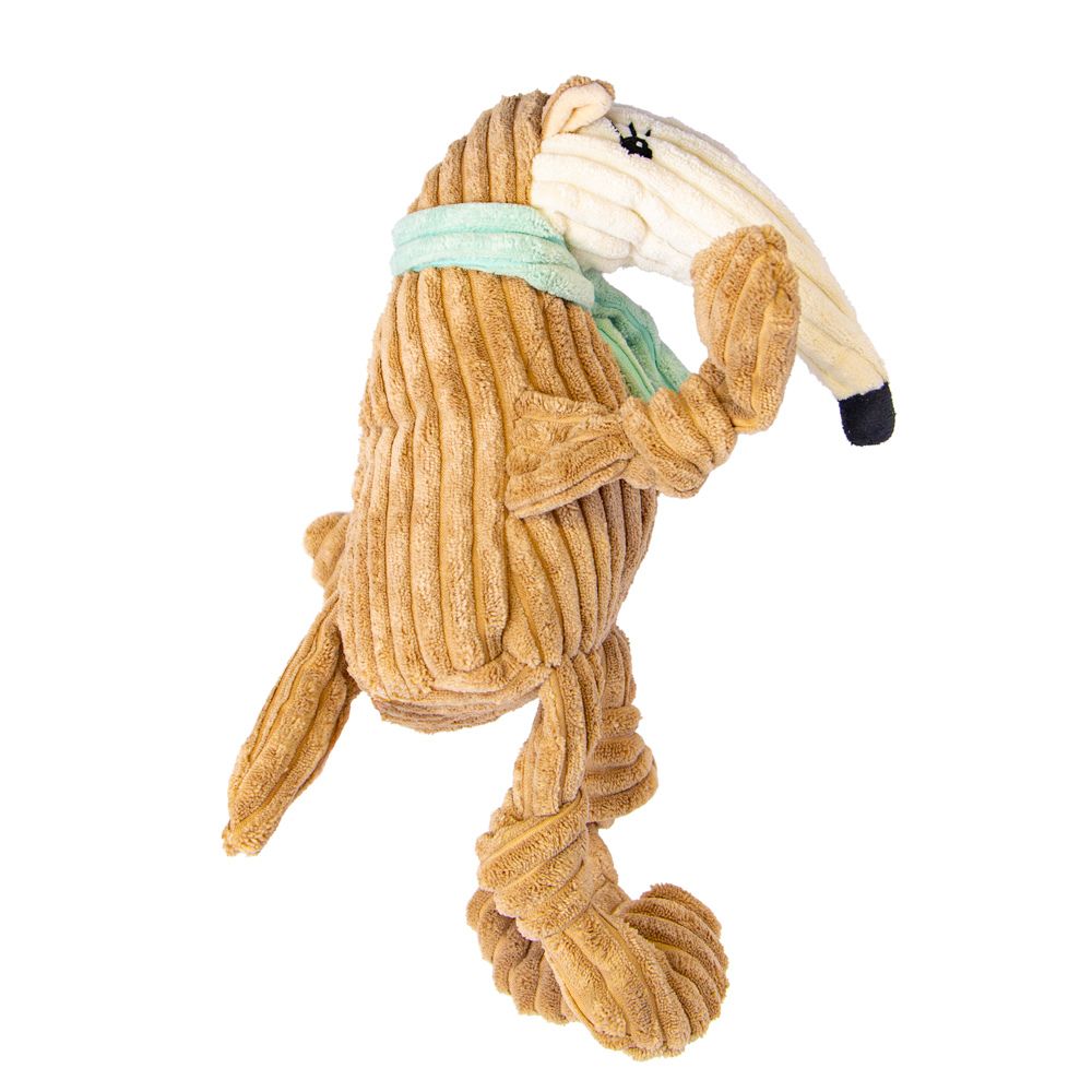 HuggleHounds Knotties® Plush Dog Toy - Durable with Tuffut Technology & Multiple Squeakers - Anteater