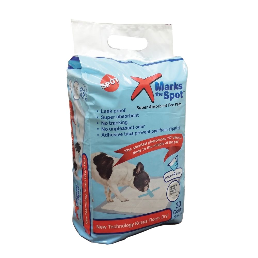 Spot X Marks the Spot Super Absorbent Puppy Training Pads - 5 Layer Leak Proof Pee Pads for Dogs