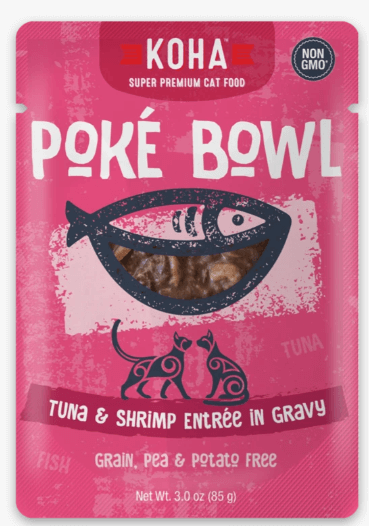 KOHA Wet Cat Pokebowl Tuna & Shrimp-Case of 12 3oz Pouches