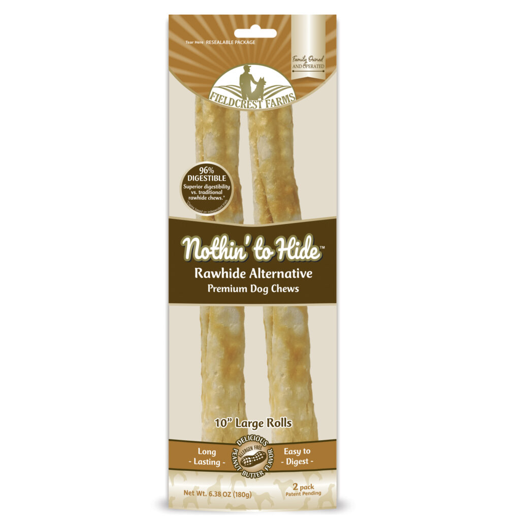 - Rawhide Alternative Dog Chew - Digestible & Long Lasting Treat - Peanut Butter Roll - 2 Pack