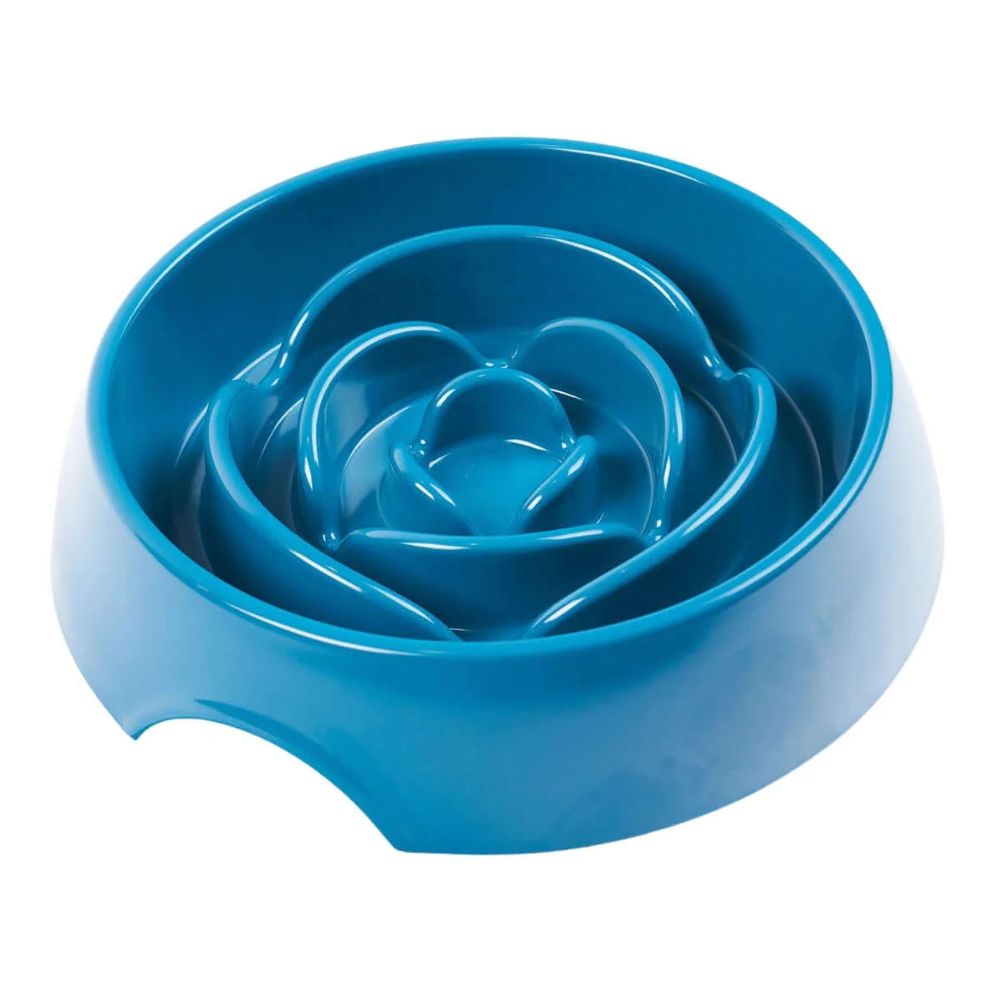 Messy Mutts Interactive Dog Bowl Slow Feeder - Blue