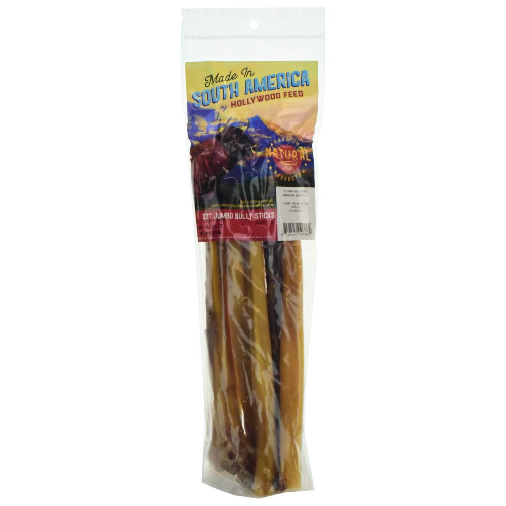 Made In South America Premium Natural Dog Chew - Single Ingredient Jumbo Bully Stick-12 inch