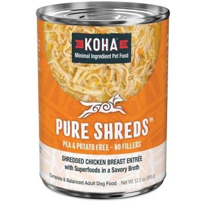 KOHA Pure Shreds Wet Dog Food - Limited Ingredient Chicken Breast Entree-Case of 12