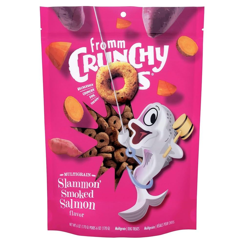 Fromm - Crunchy Os® Dog Treats - Low Calorie Crunchy Snack for Training & Fun - Slammon' Smoked Salmon Flavor
