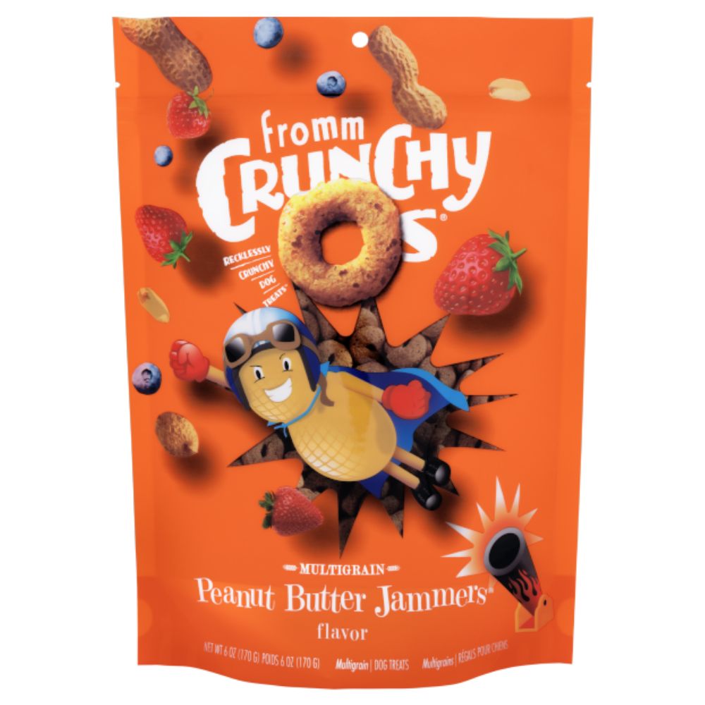 Fromm - Crunchy Os® Dog Treats - Low Calorie Crunchy Snack for Training & Fun - Peanut Butter Jammers Flavor