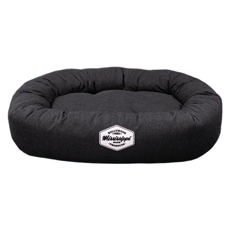 Mississippi Made Ultra Soft Donut Dog Bed - Washable Cover & Supportive Design for Comfort - Hybrid Sunbrella Black