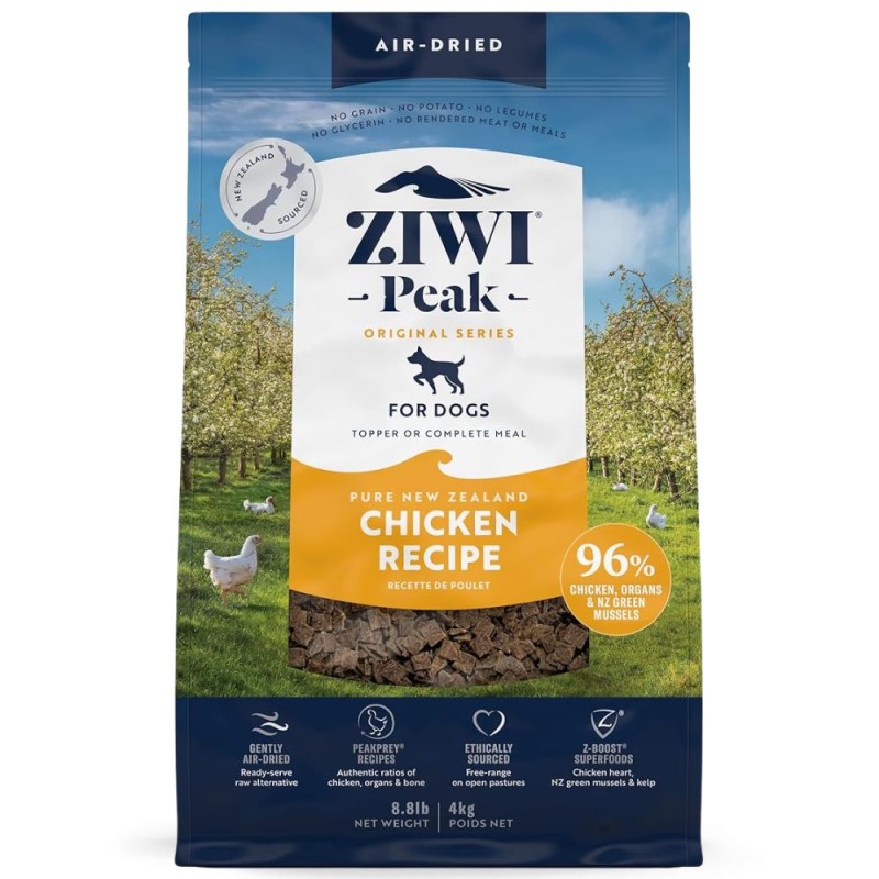 ZIWI Peak Gently Air Dried Dog Food – Grain Free & High Protein Raw Nutrition – Chicken Recipe - 8.8 lbs Bag