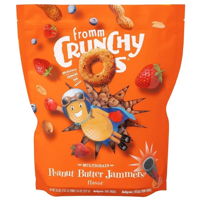 - Crunchy Os® Dog Treats - Low Calorie Crunchy Snack for Training & Fun - Peanut Butter Jammers Flavor