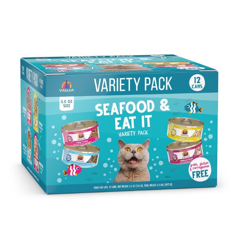 Weruva Wet Cat Food - Seafood Eat It Variety-Case of 12