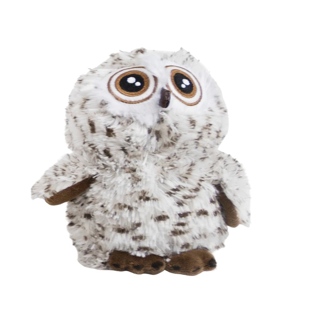 Steel Dog Plush Dog Toy - Interactive with Crinkle & Hidden Tennis Ball - Big Eyed Owl