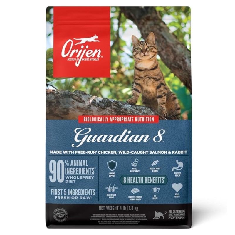 Orijen - High Protein Dry Cat Food - Grain Free with WholePrey Nutrition - Guardian 8