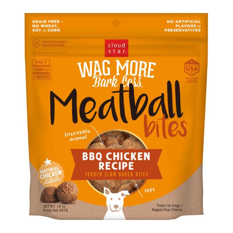 Cloud Star Dog Treats - Wag More Bark Less Grain Free Meatballs Bites - BBQ Chicken Recipe