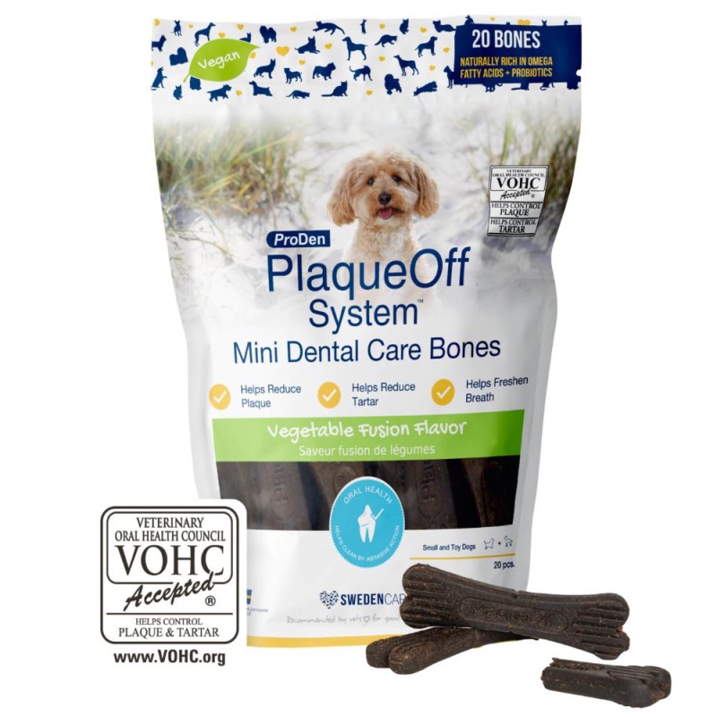 ProDen PlaqueOff Mini Dental Care Bones Dog Treats - Vegetable Fusion Flavor