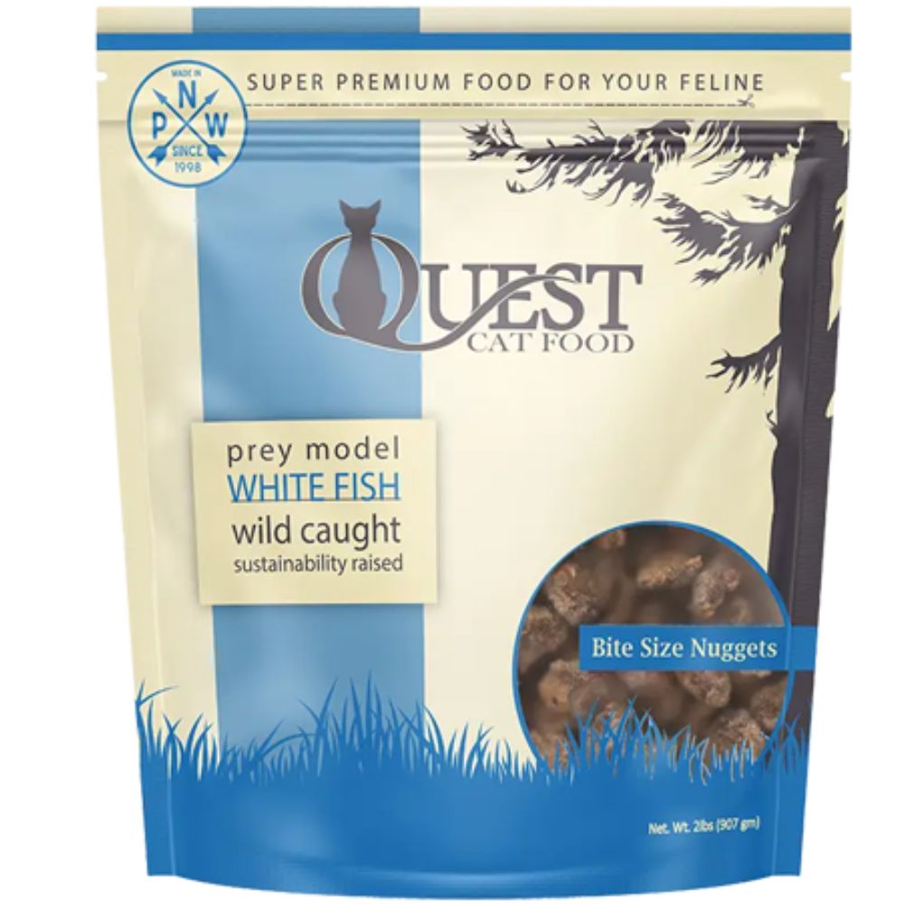 Steve's Real Food Quest Frozen Cat Food - Raw Nutrition & High Protein - Whitefish Recipe