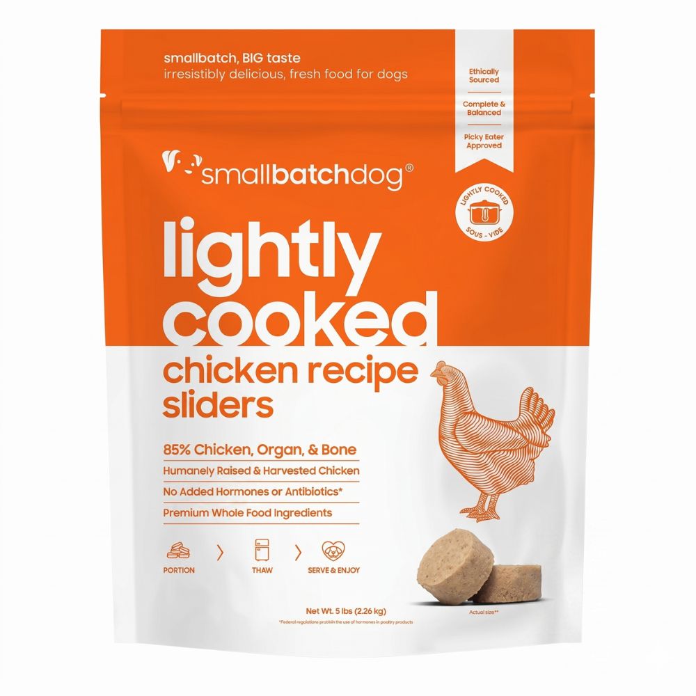 smallbatch Frozen Lightly Cooked Chicken Sliders Dog Food - Grain Free & High Protein