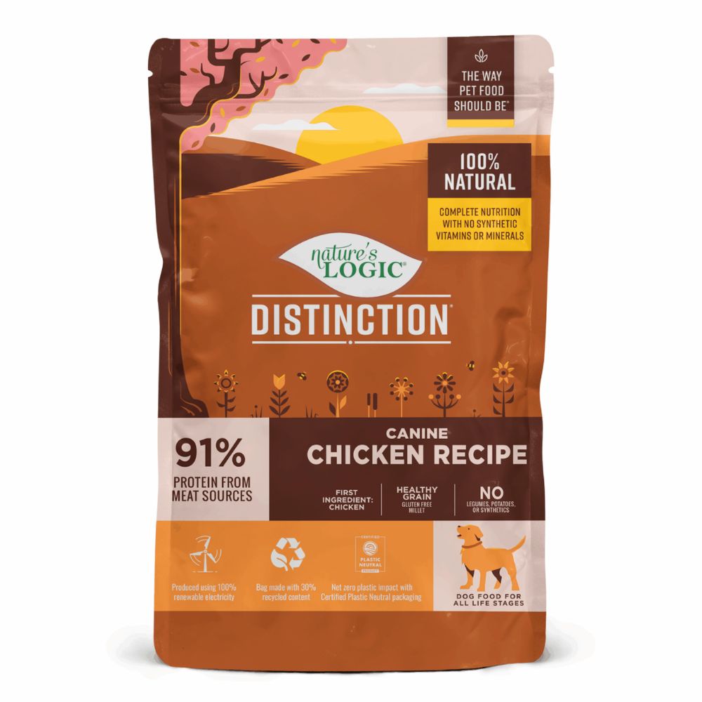 Nature's Logic Distinction Dry Dog Food - Gluten Free with Healthy Grains &  Probiotics - Chicken Recipe