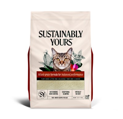 Sustainably Yours Mixed Grain Clumping Cat Litter - Natural Plant Based Odor Control - Multi Cat