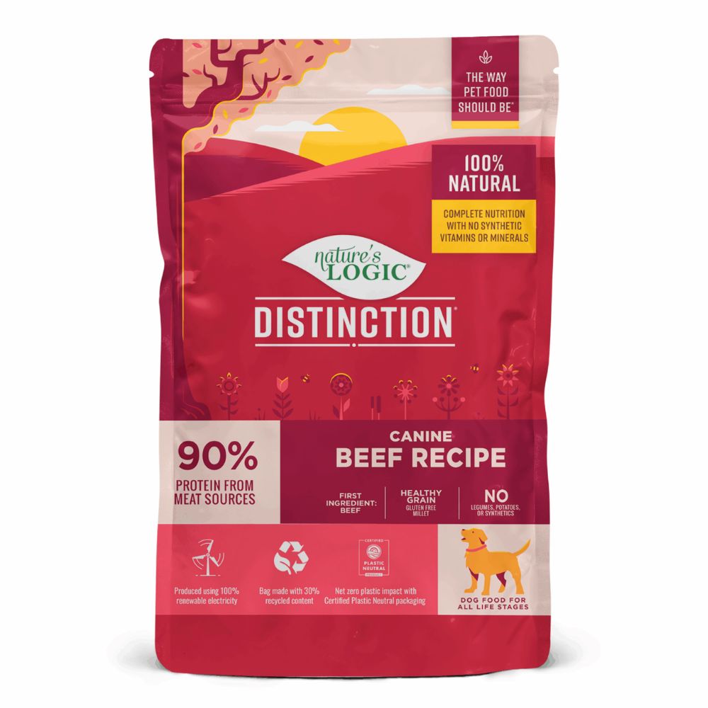 Nature's Logic Distinction Dry Dog Food - Gluten Free with Healthy Grains &  Probiotics - Beef Recipe