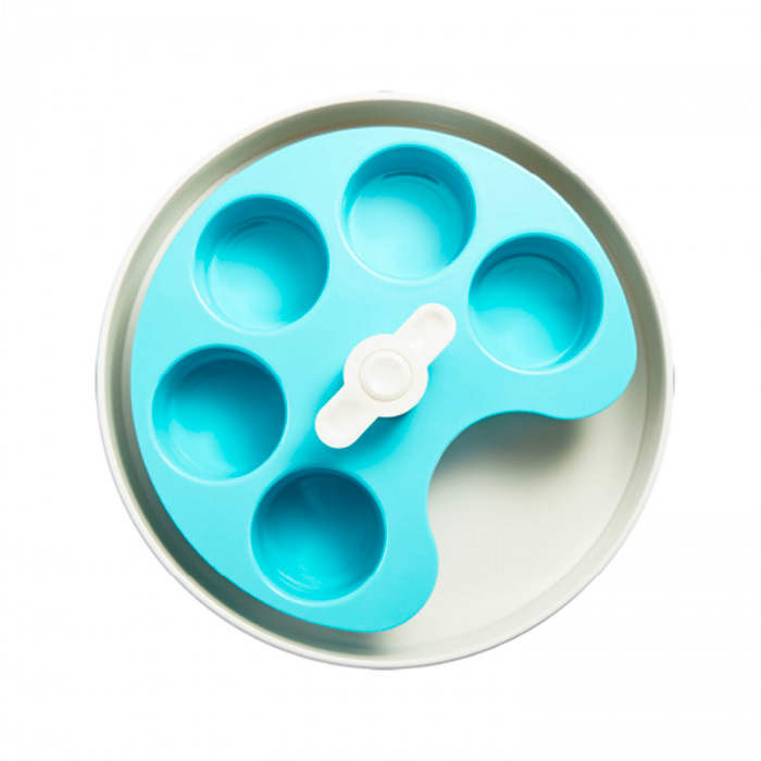 PetDreamHouse Interactive Spinning Slow Feeder - Blue Palette