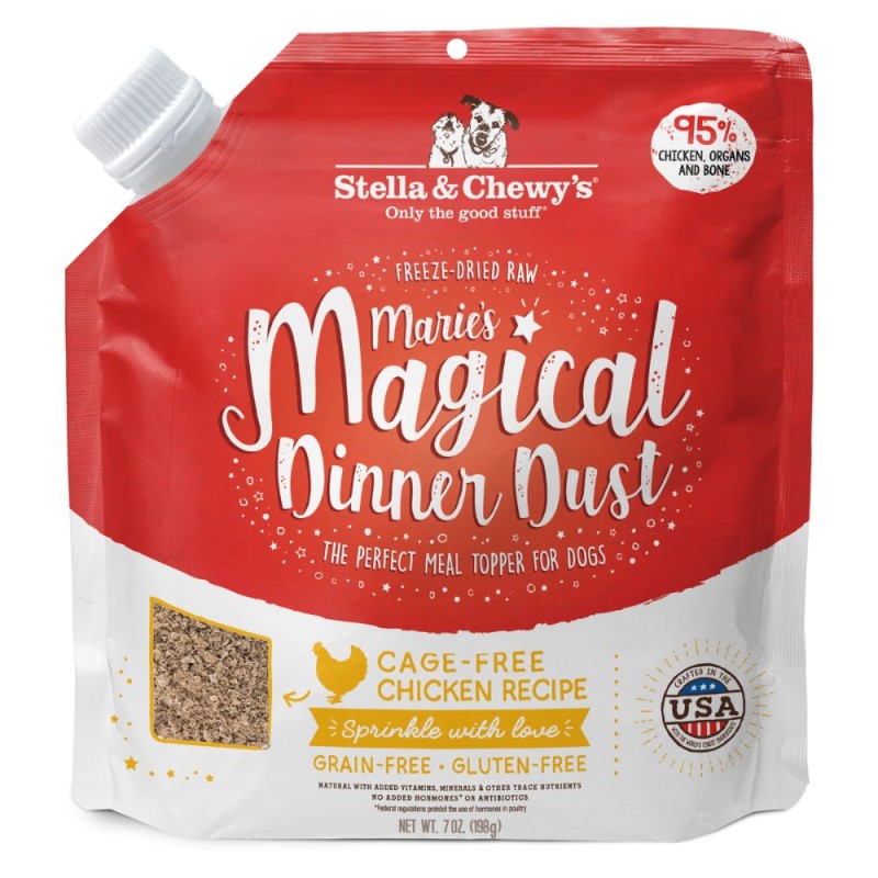 Stella & Chewy's - Freeze Dried Raw Dog Food Topper - Grain Free Meal Enhancer - Marie’s Magical Dinner Dust Cage Free Chicken Recipe